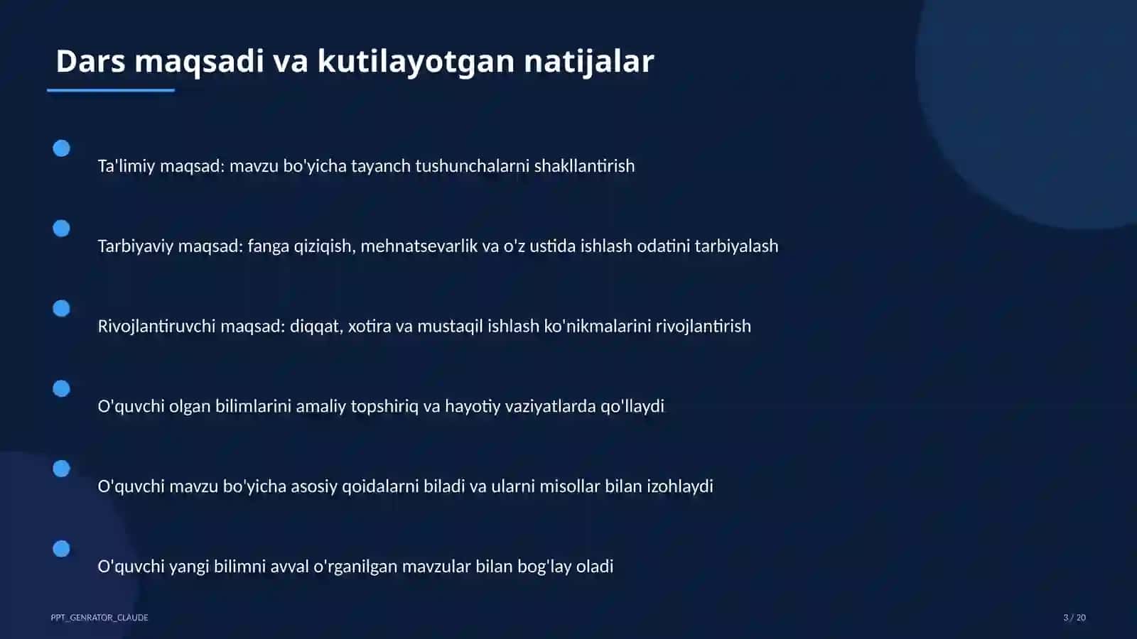 O'zbekiston Respublikasi Konstitutsiyasi: asosiy tamoyillar (9-sinf) 3