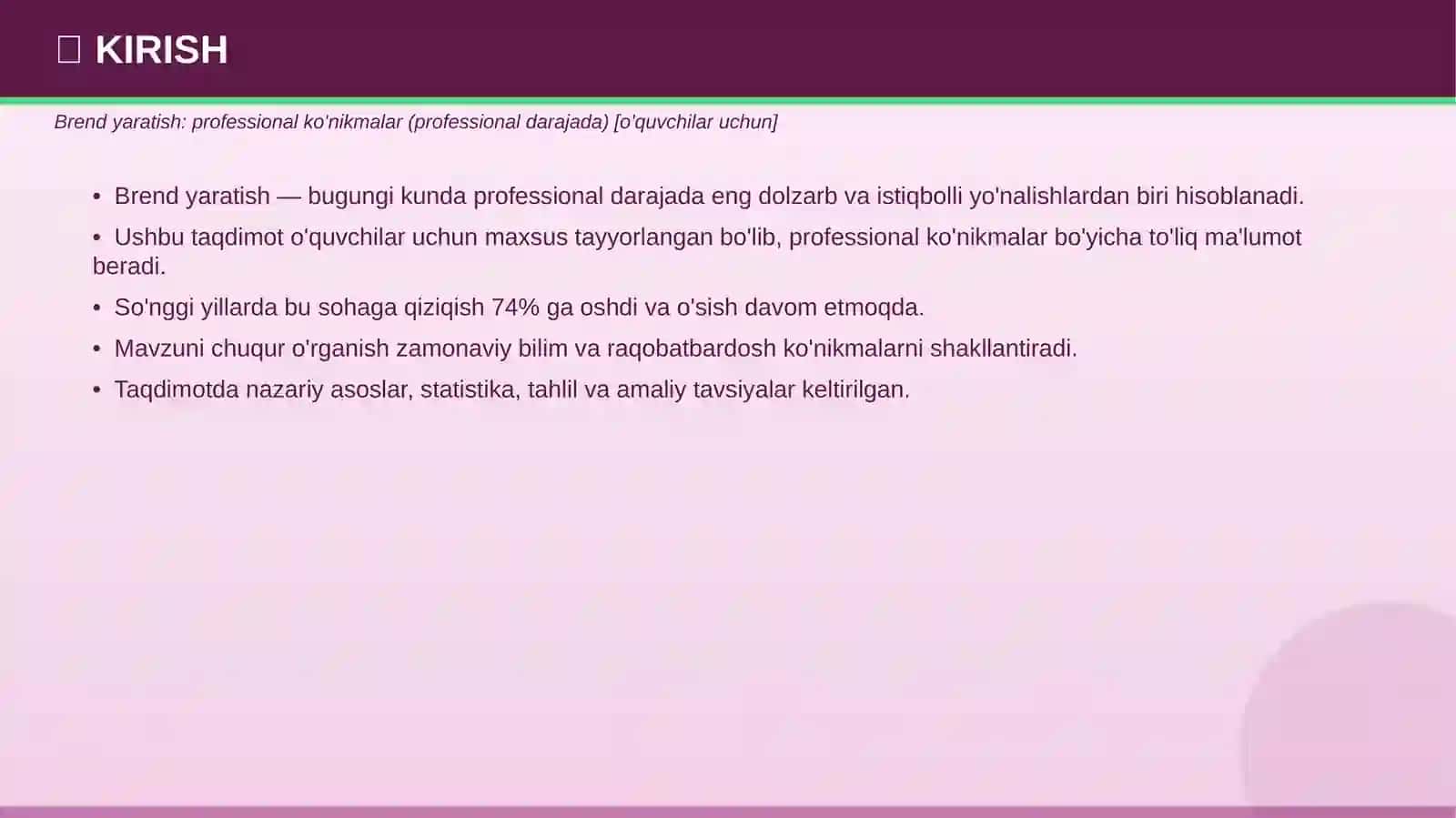 PROFESSIONAL TAQDIMOT • 2026 3