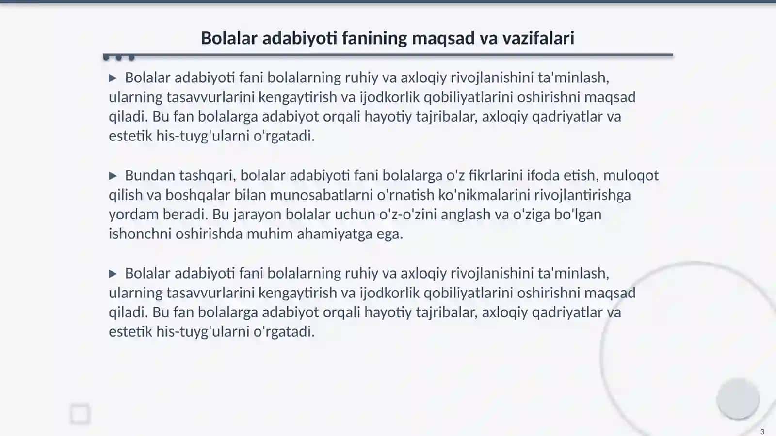 Bolalar adabiyoti fanining maqsad va vazifalari 3