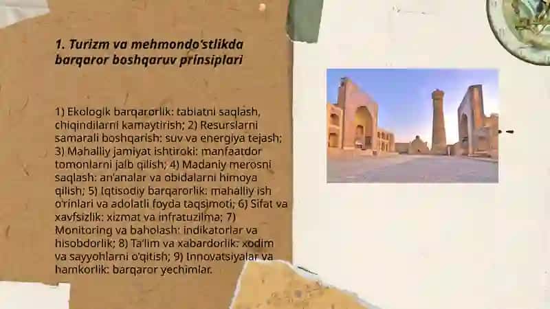 Turizm va mehmondo‘stlikda barqaror va maqsadli boshqaruv 3