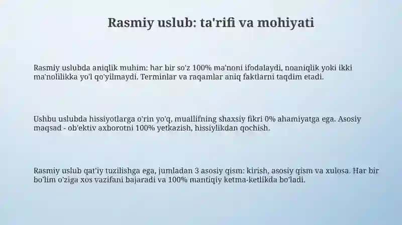 Rasmiy uslub va uning hususiyatlari 3