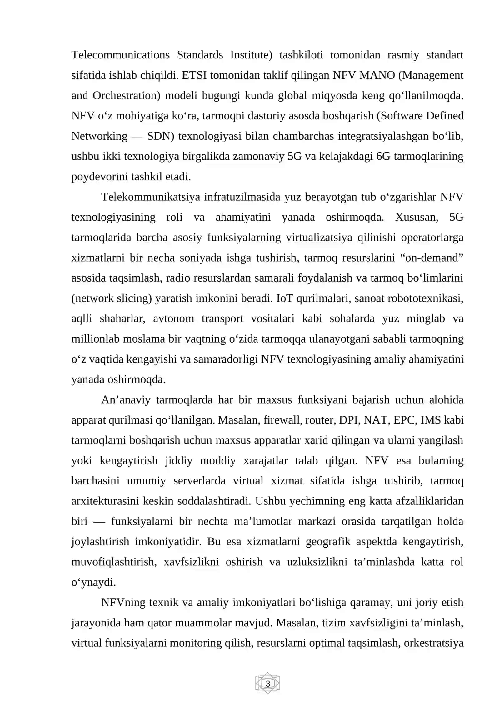 Network Function Virtualization (NFV) texnologiyasining qo'llanilishi 3