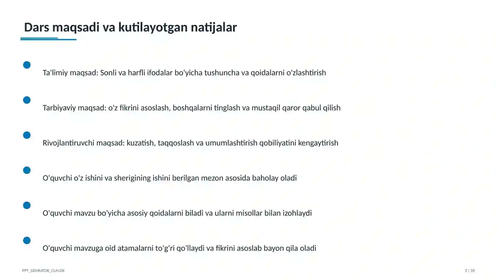 Sonli va harfli ifodalar (5-sinf) 3