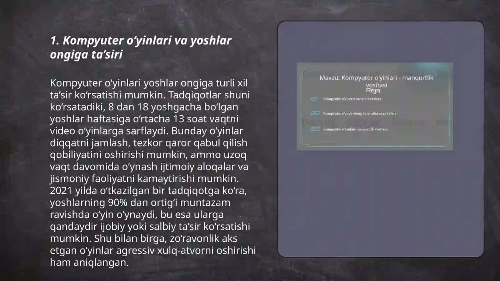 Kompyuter oʻyinlari manqurtlik vositasi 3