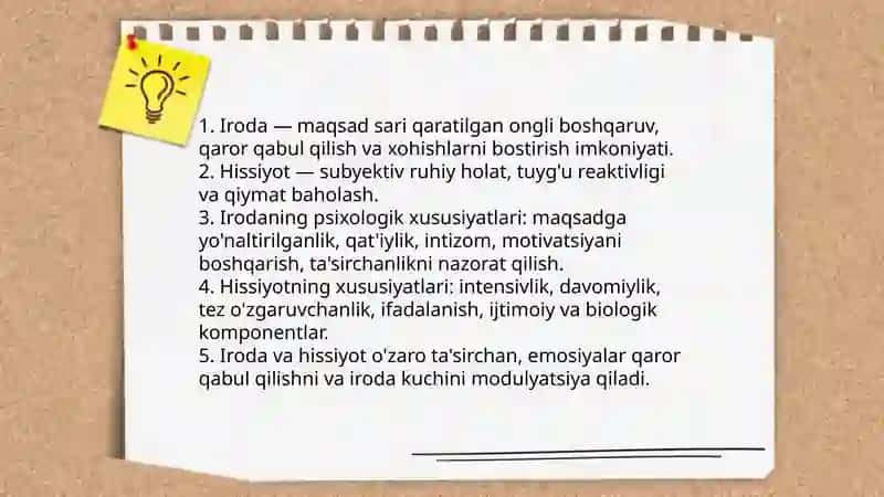 Shaxsning hissiy irodaviy jihatlari va iroda psixologiyasi 3