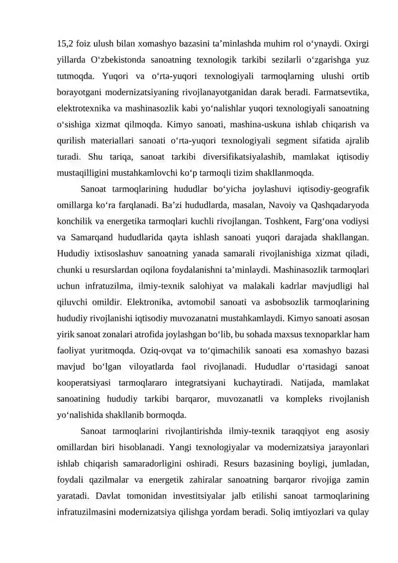 SANOAT - MILLIY IQTISODIYOTNING YETAKCHI TARMOG‘I 3