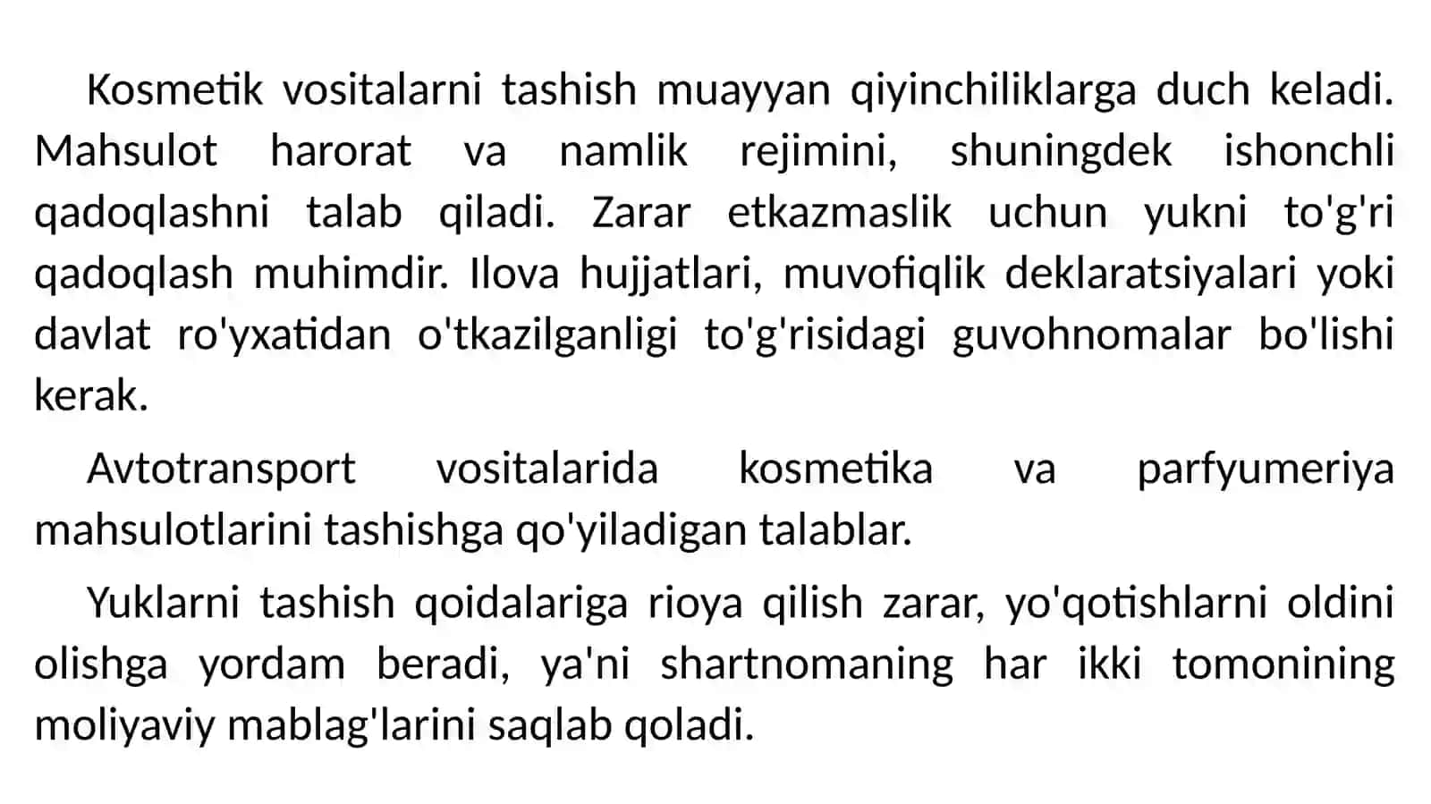 PARFYUMERIYA-KOSMETIKA MAHSULOTLARINI TASHISH 3