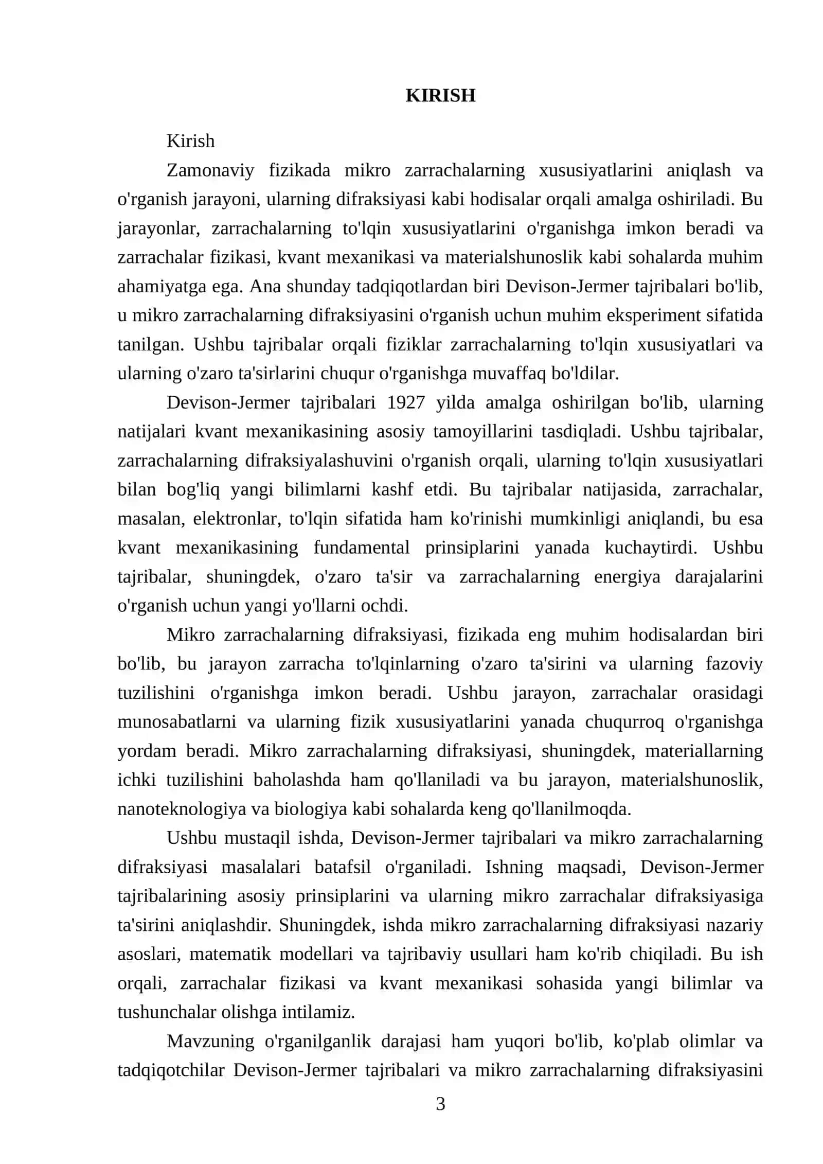Devison-Jermer tajribalari va mikro zarrachalarning difraksiyasi 3