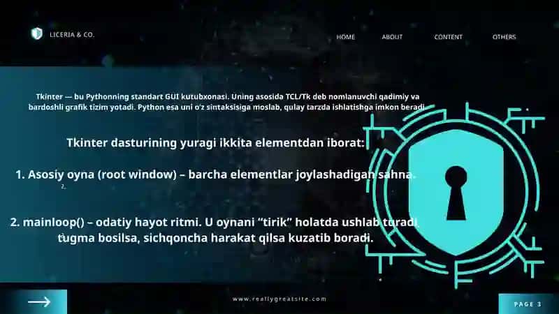Pythonda Tkinter oynasi bilan ishlash 3