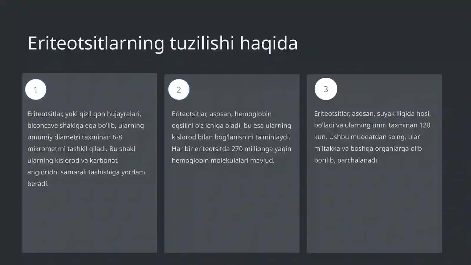 Eriteotsitlar turlari funksiyalari 3