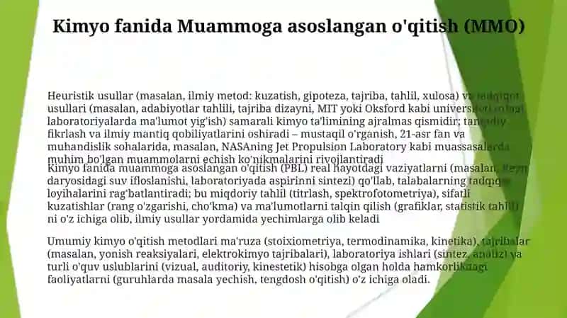 Kimyo óqitishning umumiy metodlari illyustrativ tushuntirish metodi 3