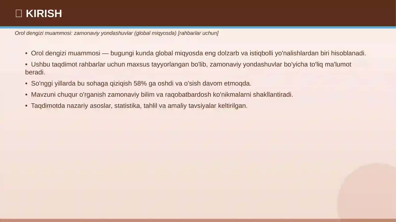 Orol Dengizi Muammosi: Zamonaviy Yondashuvlar 3