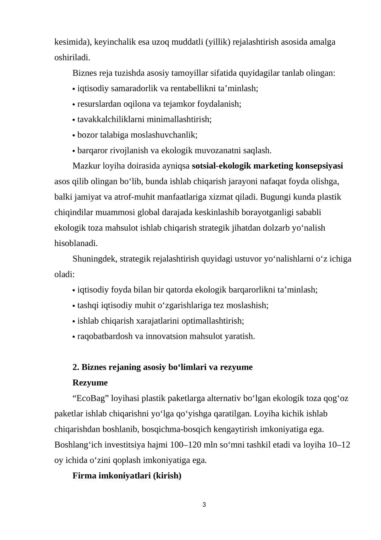 “EcoBag” — ekologik toza qog‘oz paket ishlab chiqarish loyihasi 3