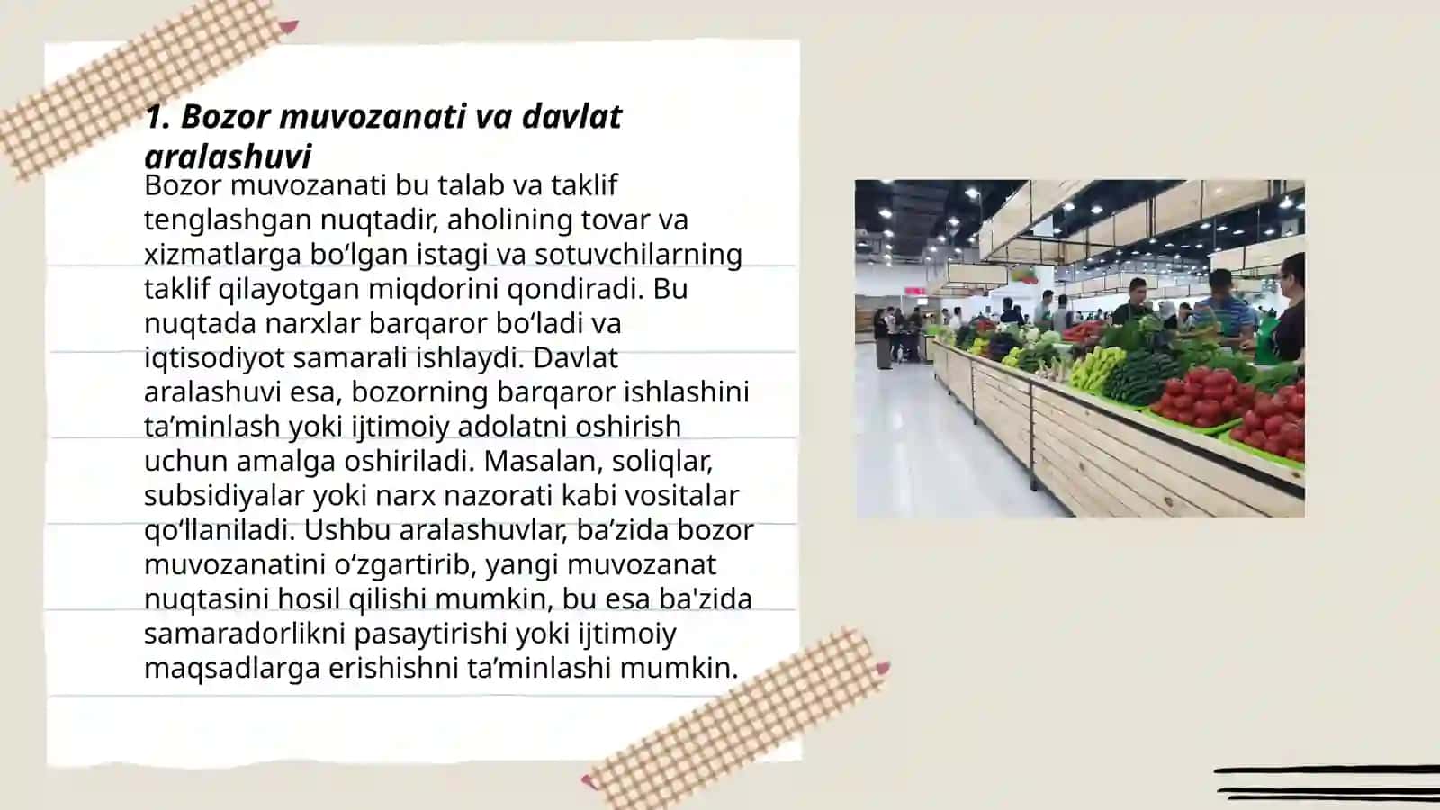 Bozor muvozanati va davlat aralashuvi 3