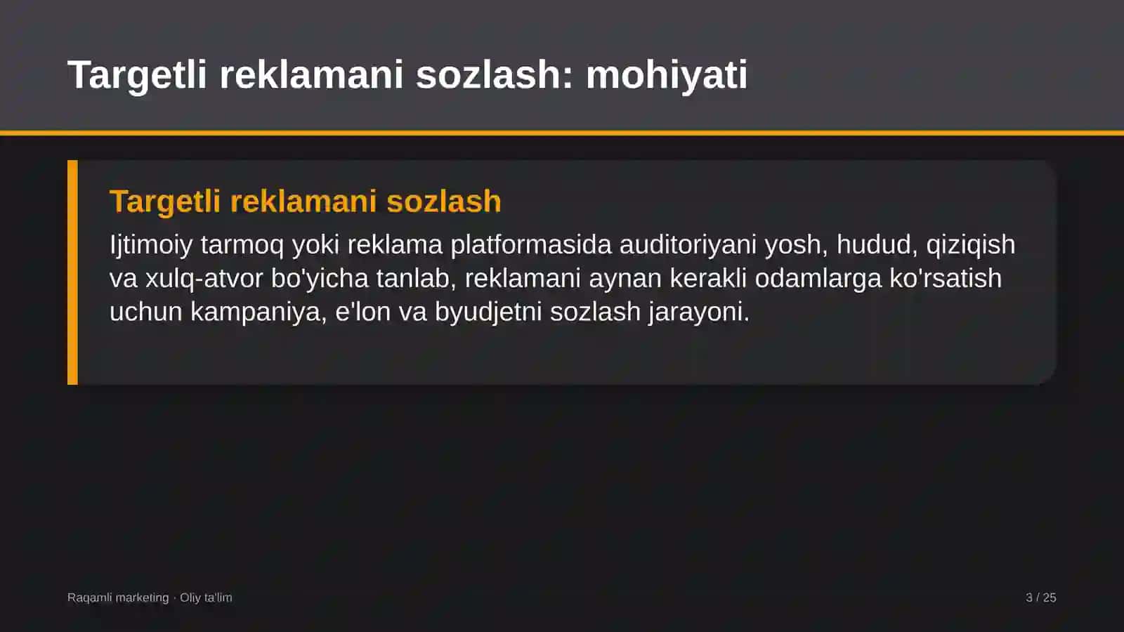 Bolalar musiqa va san'at maktablarida targetli reklamani sozlash 3