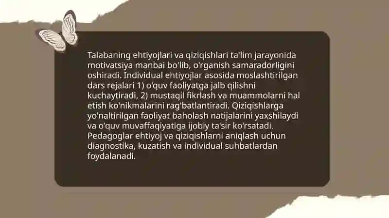 Talabaning ta'lim faoliyatida ehtiyojlar va qiziqishlar - faollikning manbayi sifatida Shodiyeva Nasiba 3