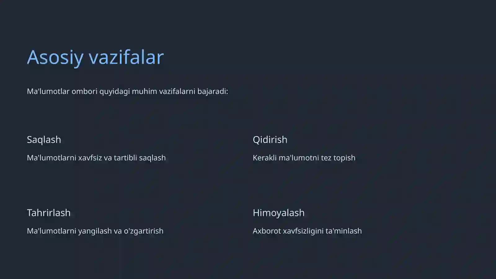 Ma'lumotlar Omborlari 3