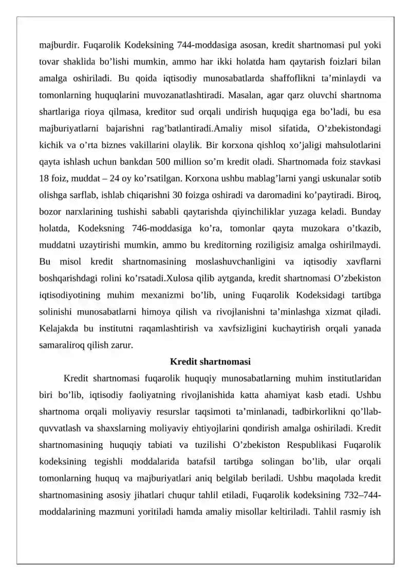 Kredit shartnomasi 3