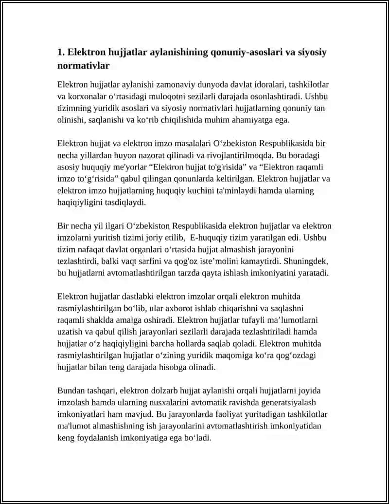 Elektron hujjatlar aylanishi va uning iqtisodiy afzalliklari 3