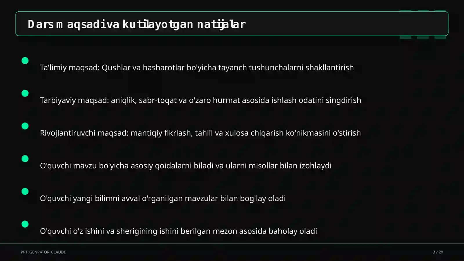 Qushlar va hasharotlar (2-sinf) 3