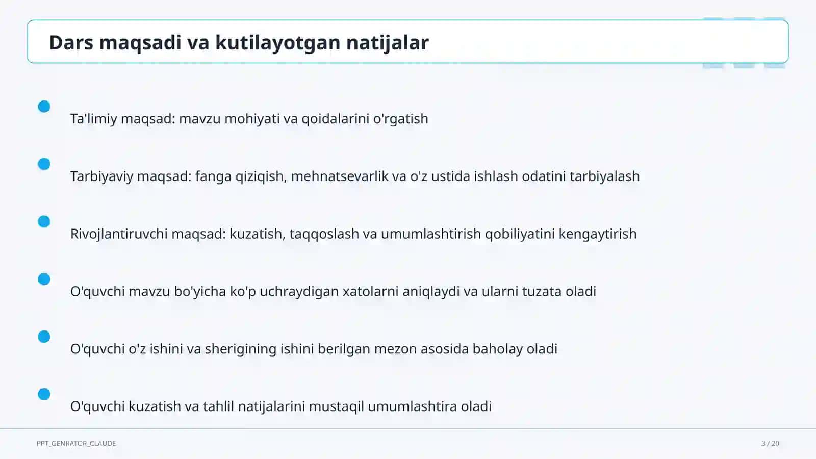 Matematika (5–6) — takrorlash darsi uchun 3