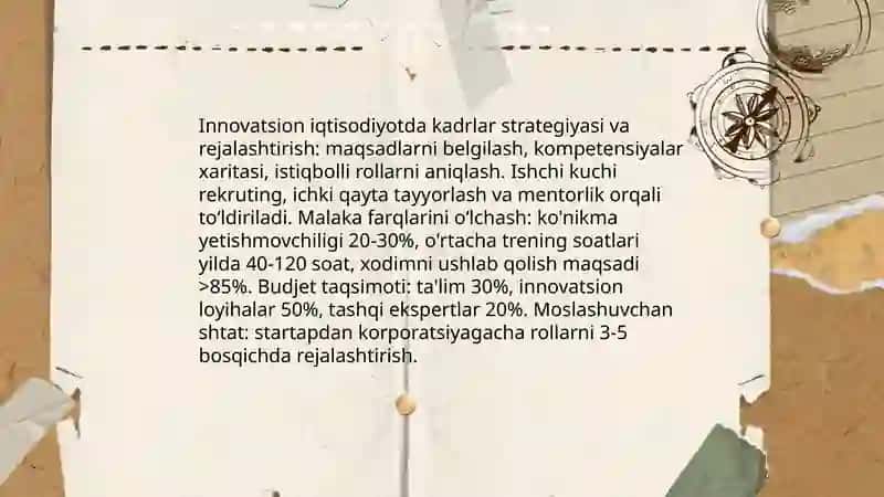 Innovatsion iqtisodiyotdagi kadrlar salohiyati Innovatsion loyihani amalga oshirish: start-apdan korporatsiyagacha 3