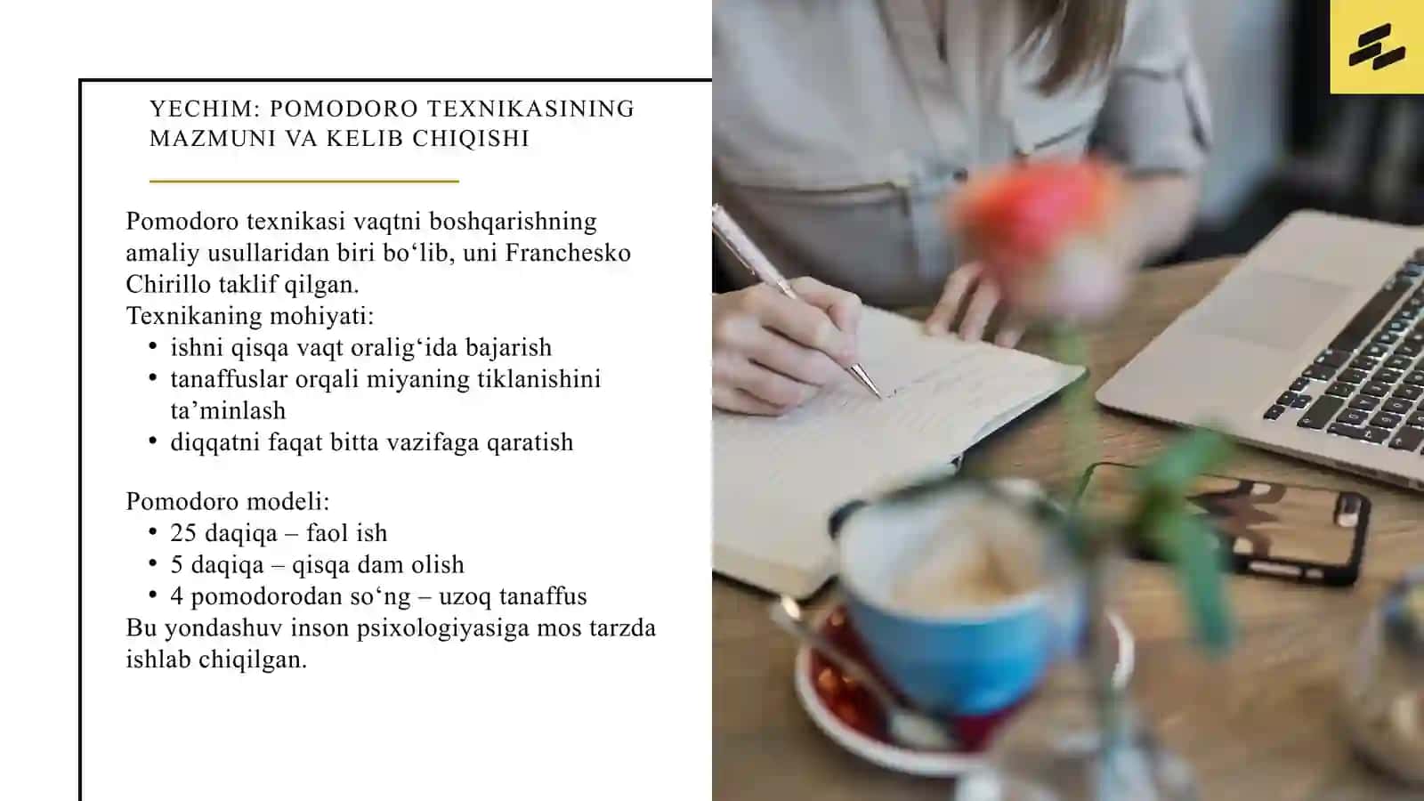 POMODORO TEXNIKASI ORQALI KUNLIK ISH VAQTINI SAMARALI BOSHQARISH 3