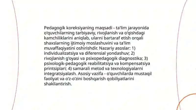 Pedagogik koreksiyaning maqsadi va vazifalari 3