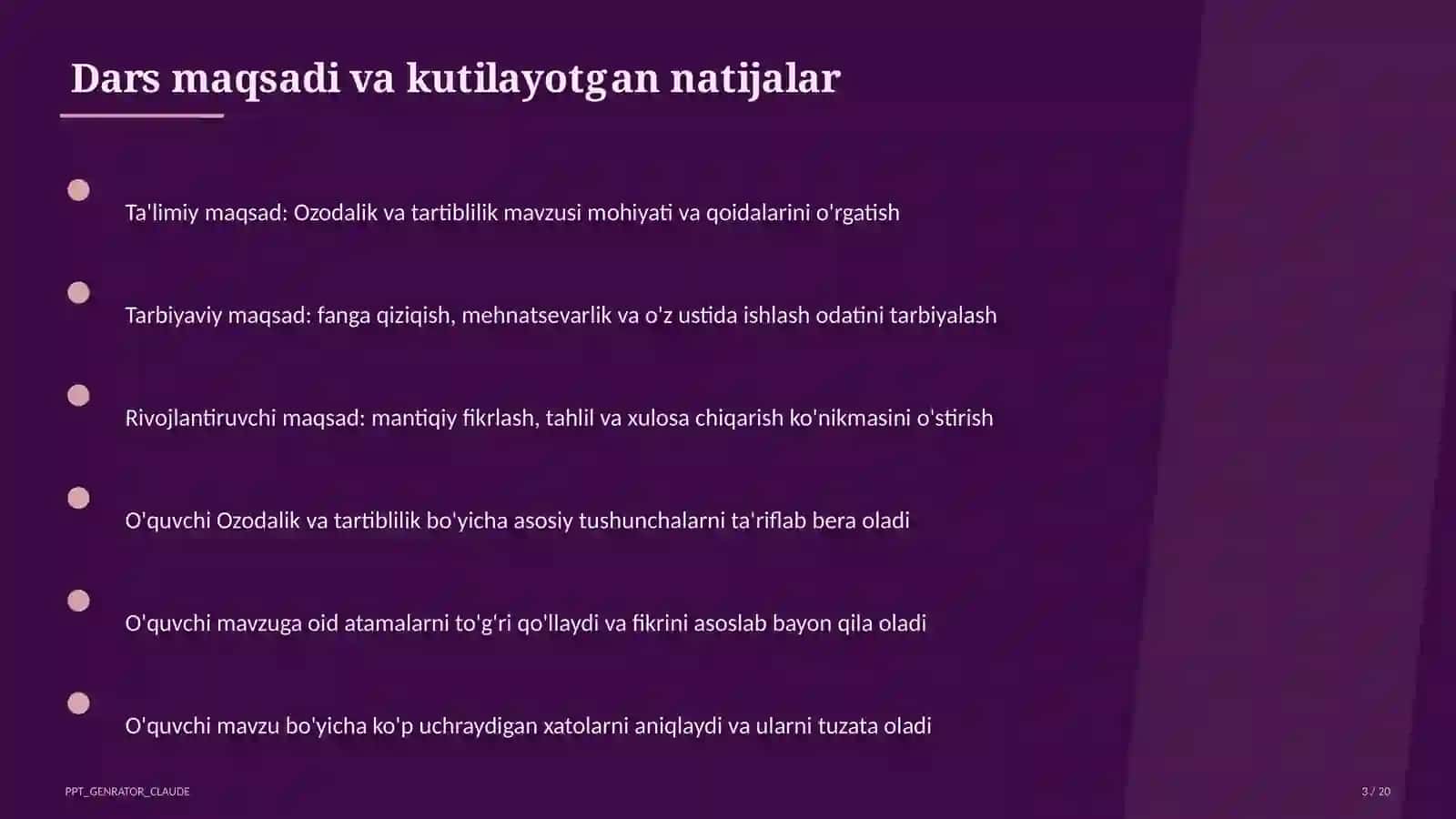 Ozodalik va tartiblilik (1-sinf) 3