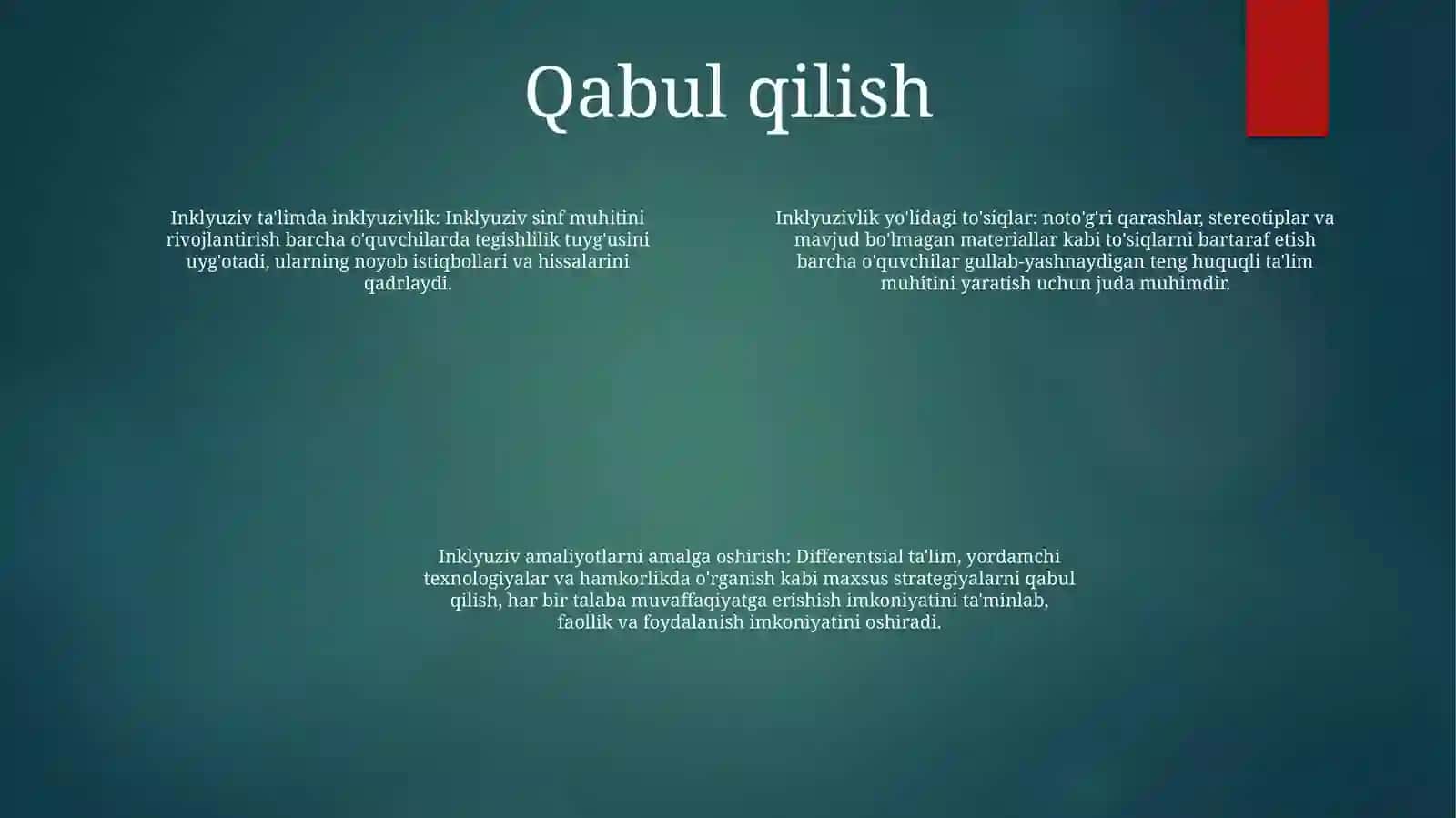 Inklyuziv TaʼLimning Joriy Qilinishi Bosqichlari 3