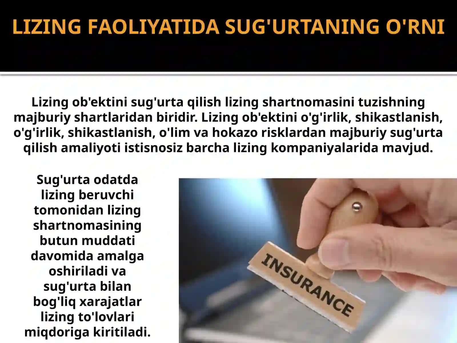 Sug'urta xavfini lizingga qo'llash 3