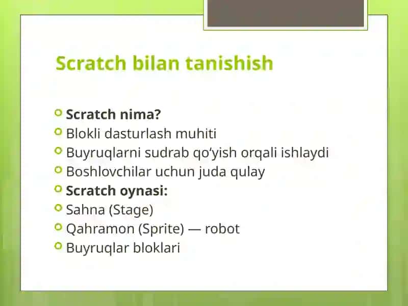 Scratchning boshlang'ich darslari 3