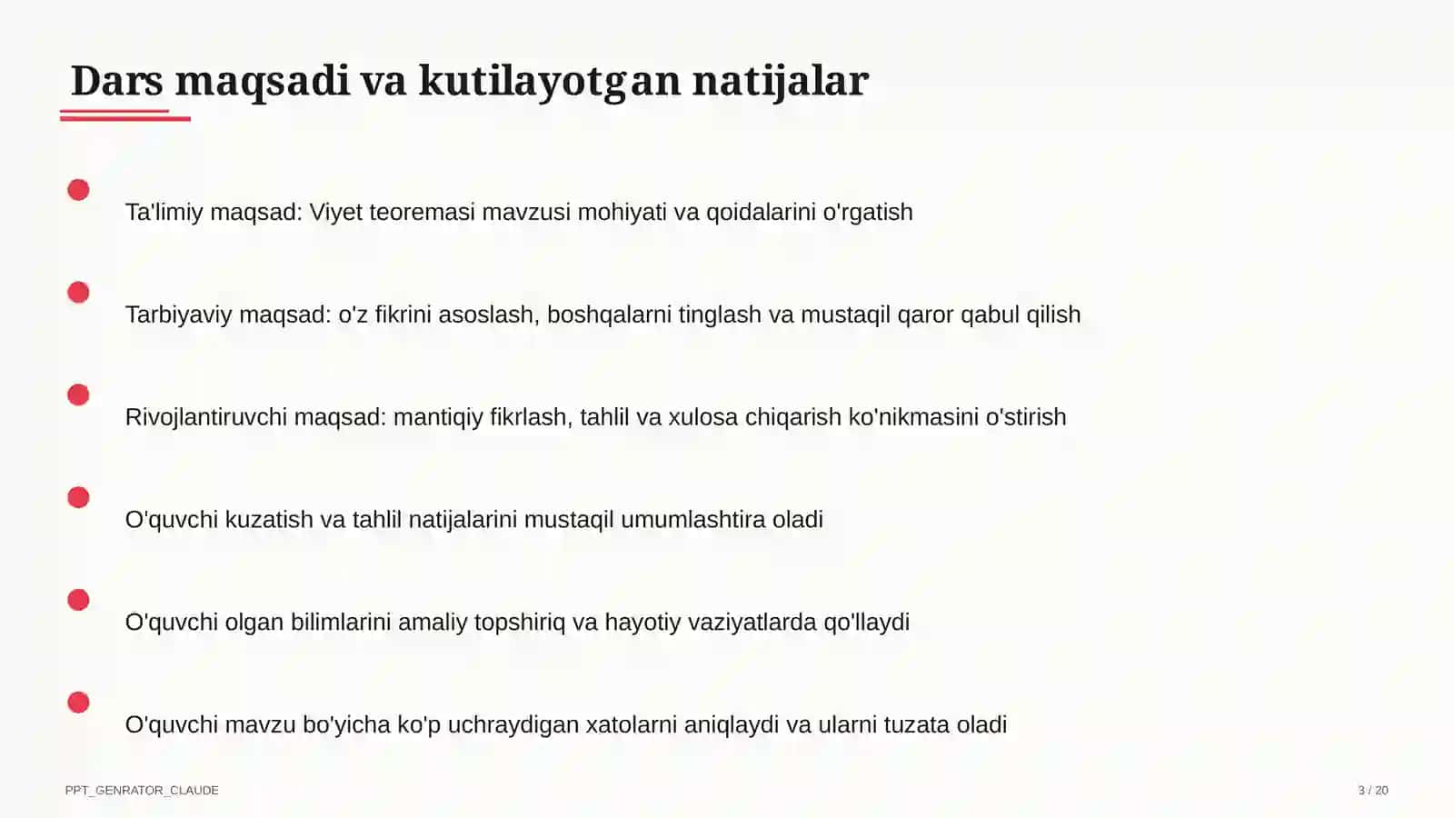 Viyet teoremasi (8-sinf) 3
