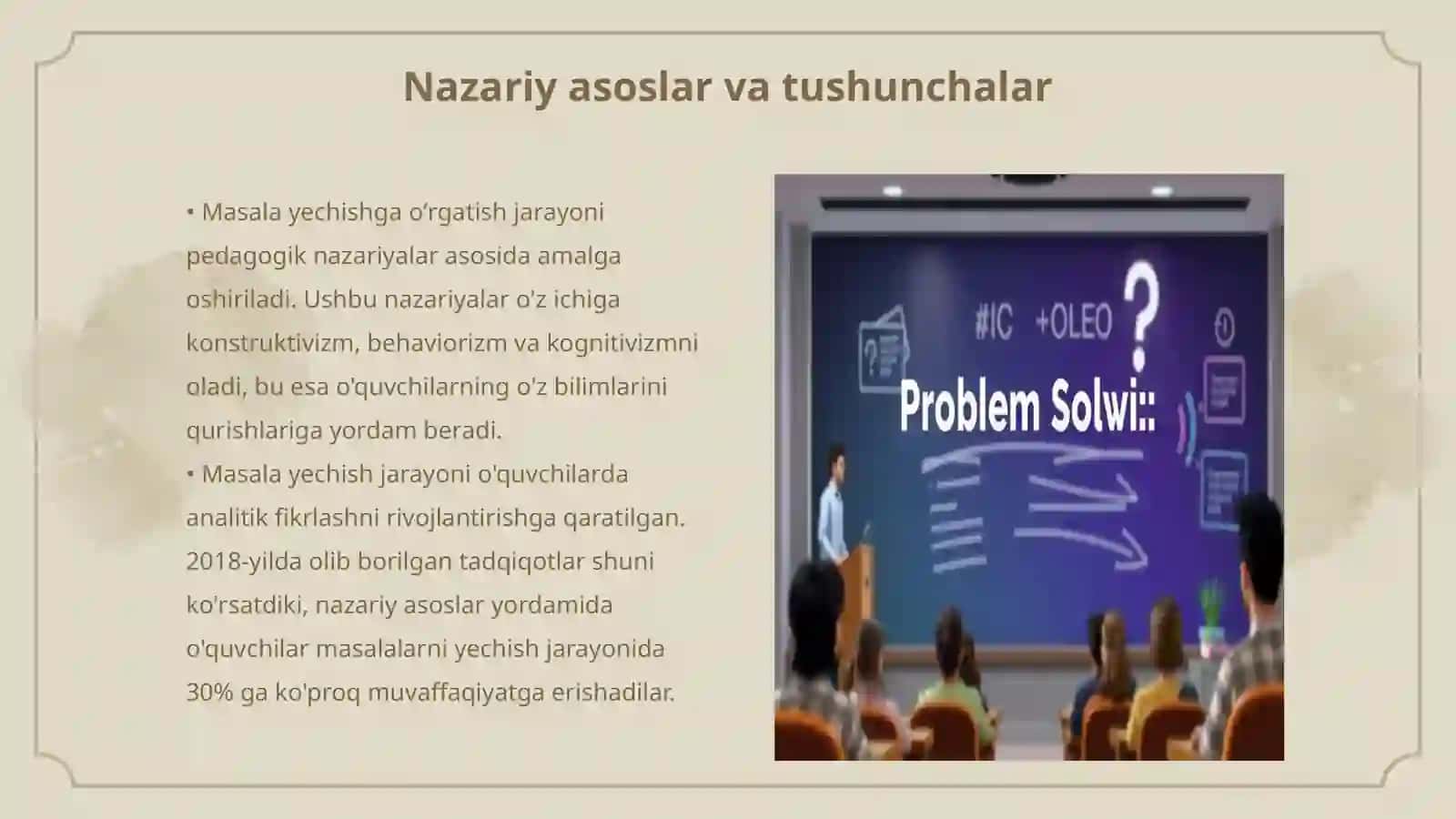 Masala yechishga oʻrgatishning Umumiy usullari ustida ishlash 3