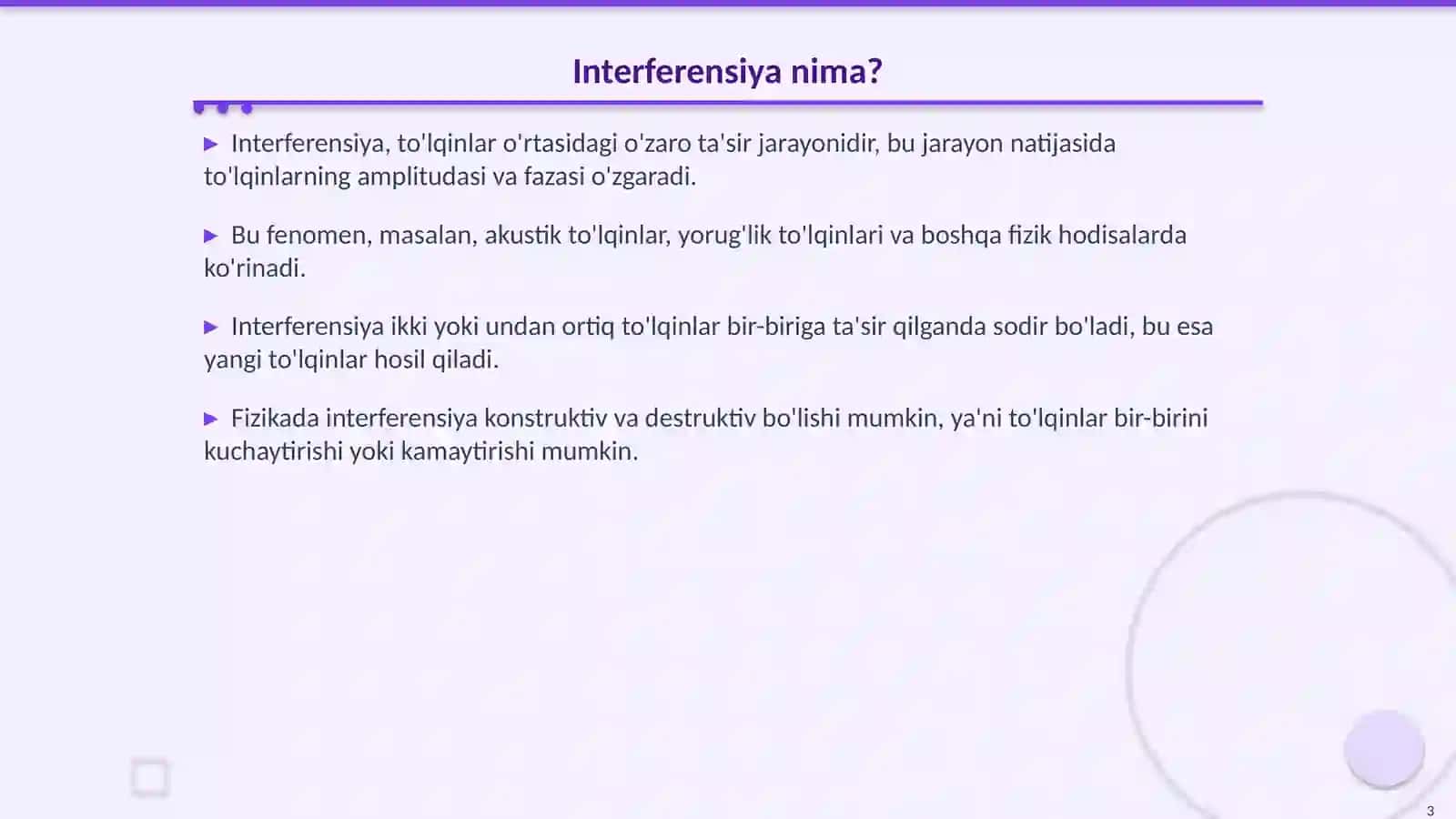 Interferensiya: Fiziologik va Fiziqiy Asoslar 3