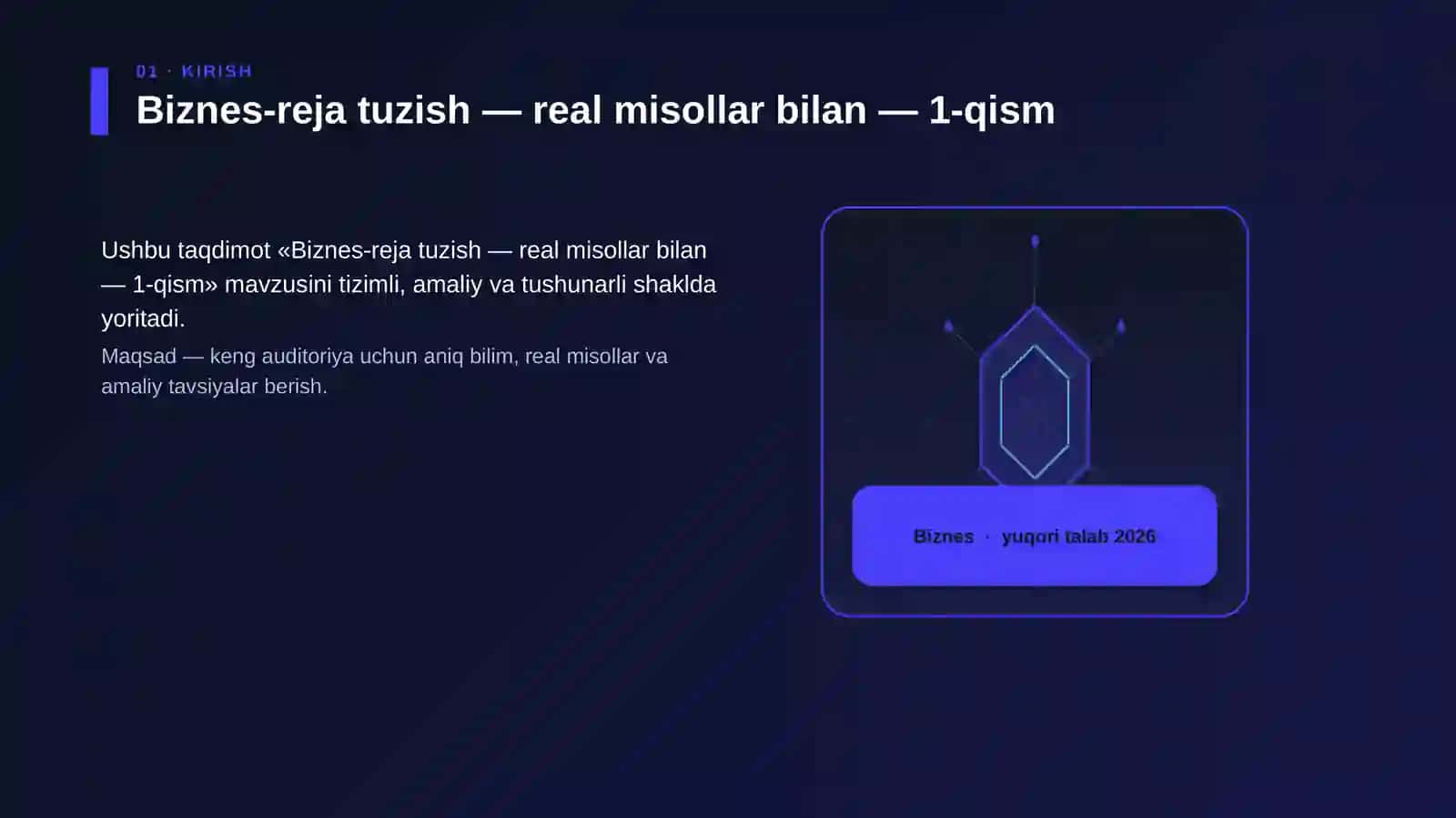 Biznes-reja tuzish — real misollar bilan — 1-qism 3