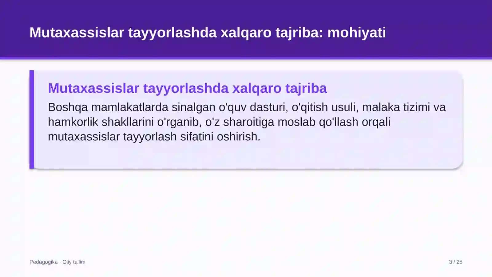 Ko'p tarmoqli shifoxonalarda mutaxassislar tayyorlashda xalqaro tajriba 3
