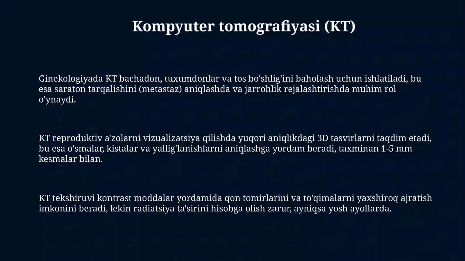 Reproduktiv azolar kasaliklarida rentgenologik tekshirish usullari 3