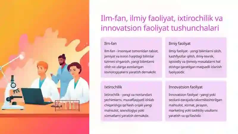 Ixtirochilik va innovatsion faoliyatni qo'llab-quvvatlash 3