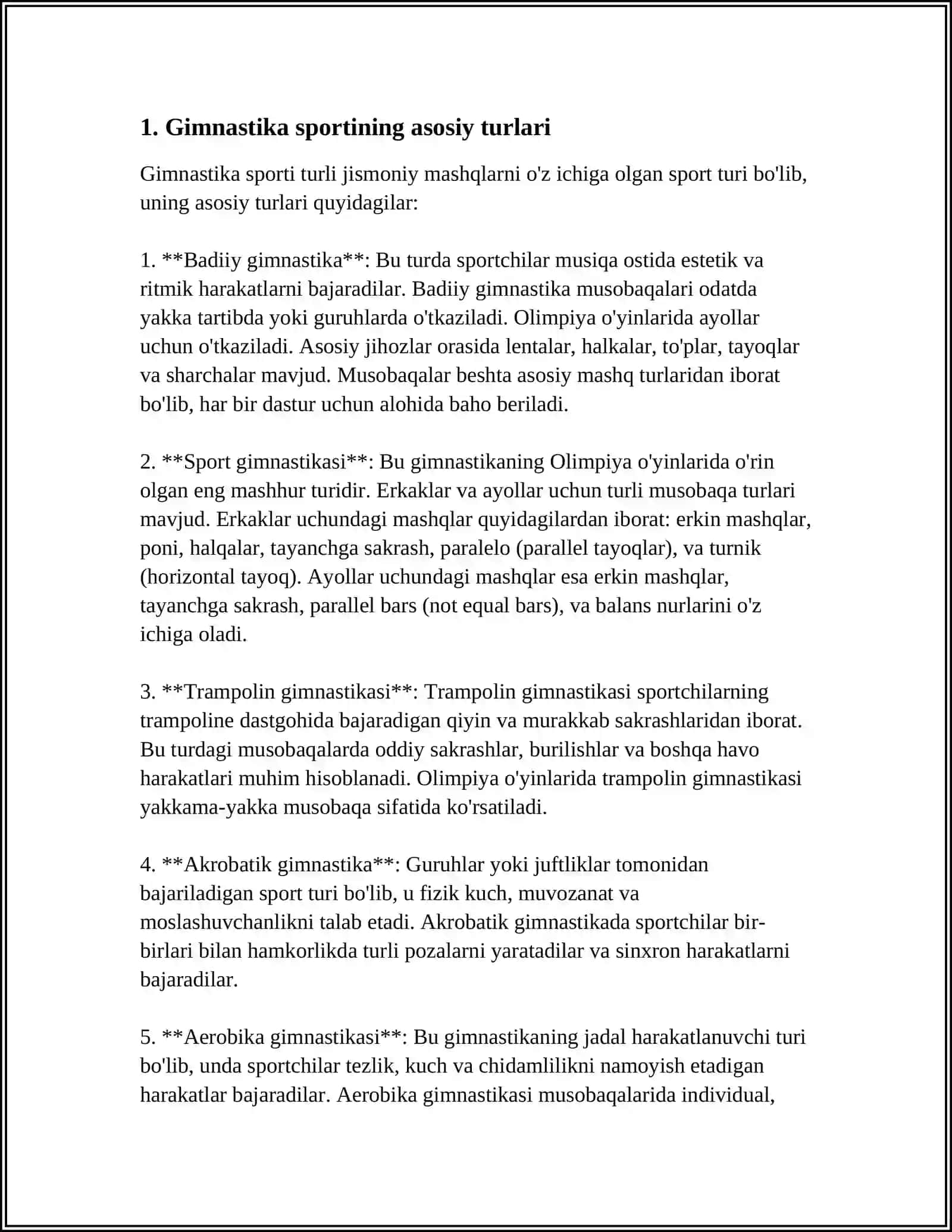 GIMNASTIKA SPORT TURINING BO'LIMLARI 3