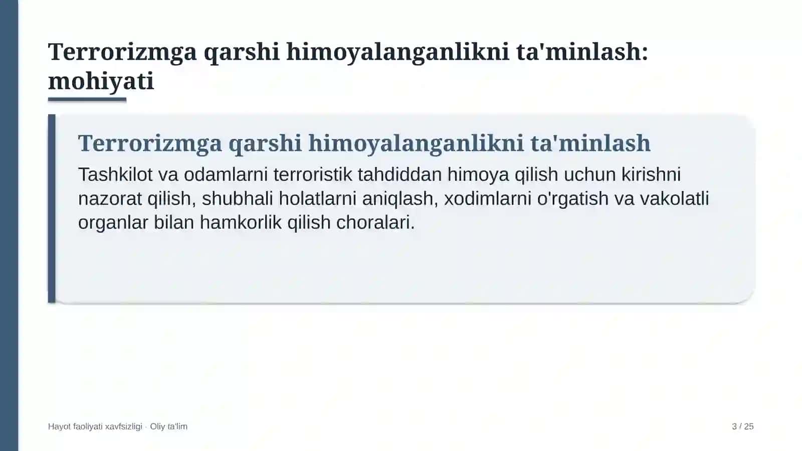 mis sanoatida terrorizmga qarshi himoyalanganlikni ta'minlash 7379 3