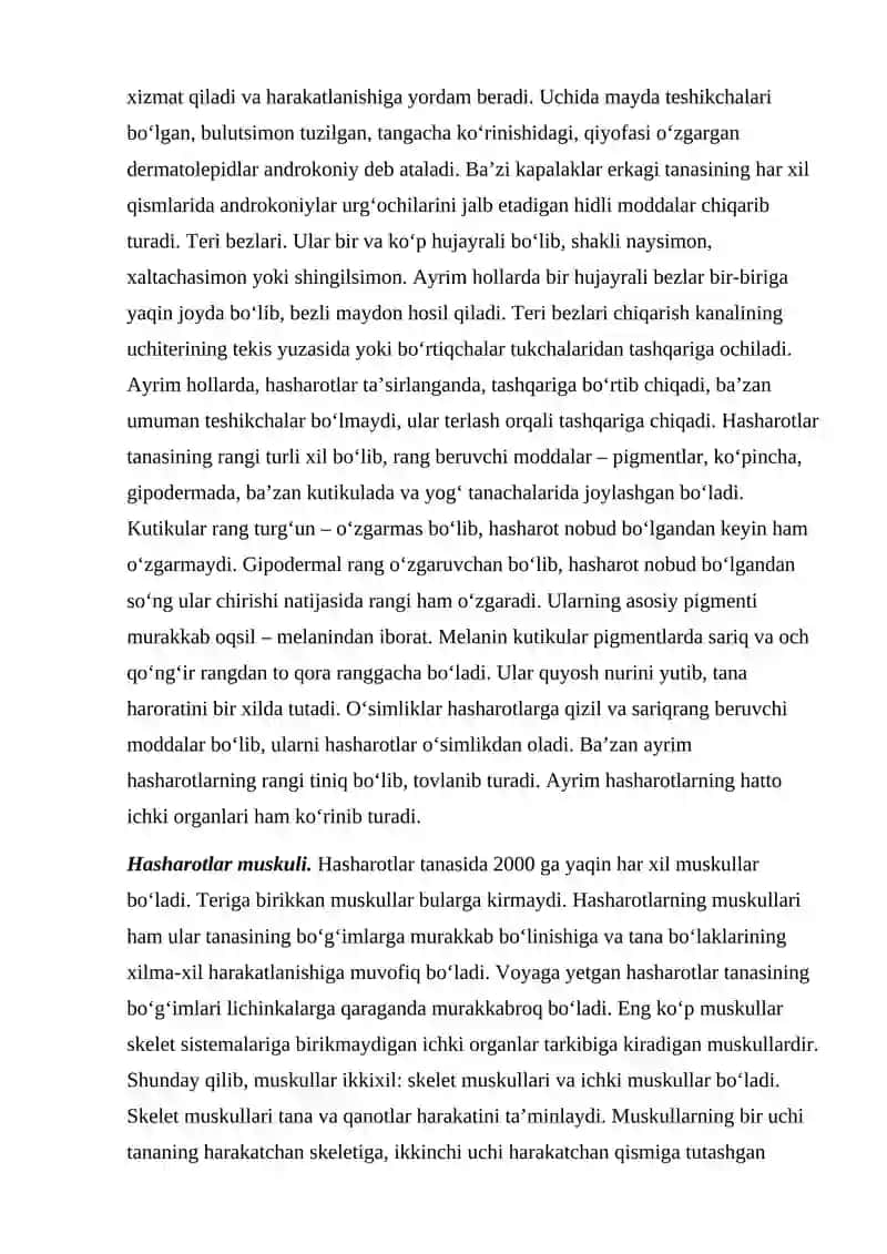 Hasharotlarning ovqat hazm qilish sistemasining tuzilishi. 3