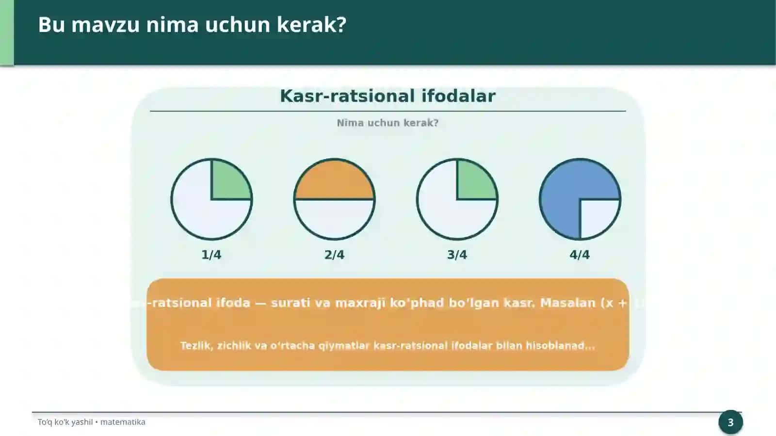 Kasr-ratsional ifodalar 3