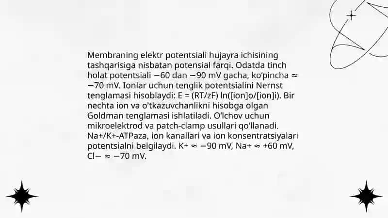 Signallarni membranalar orqali oʻtkazilishi 3