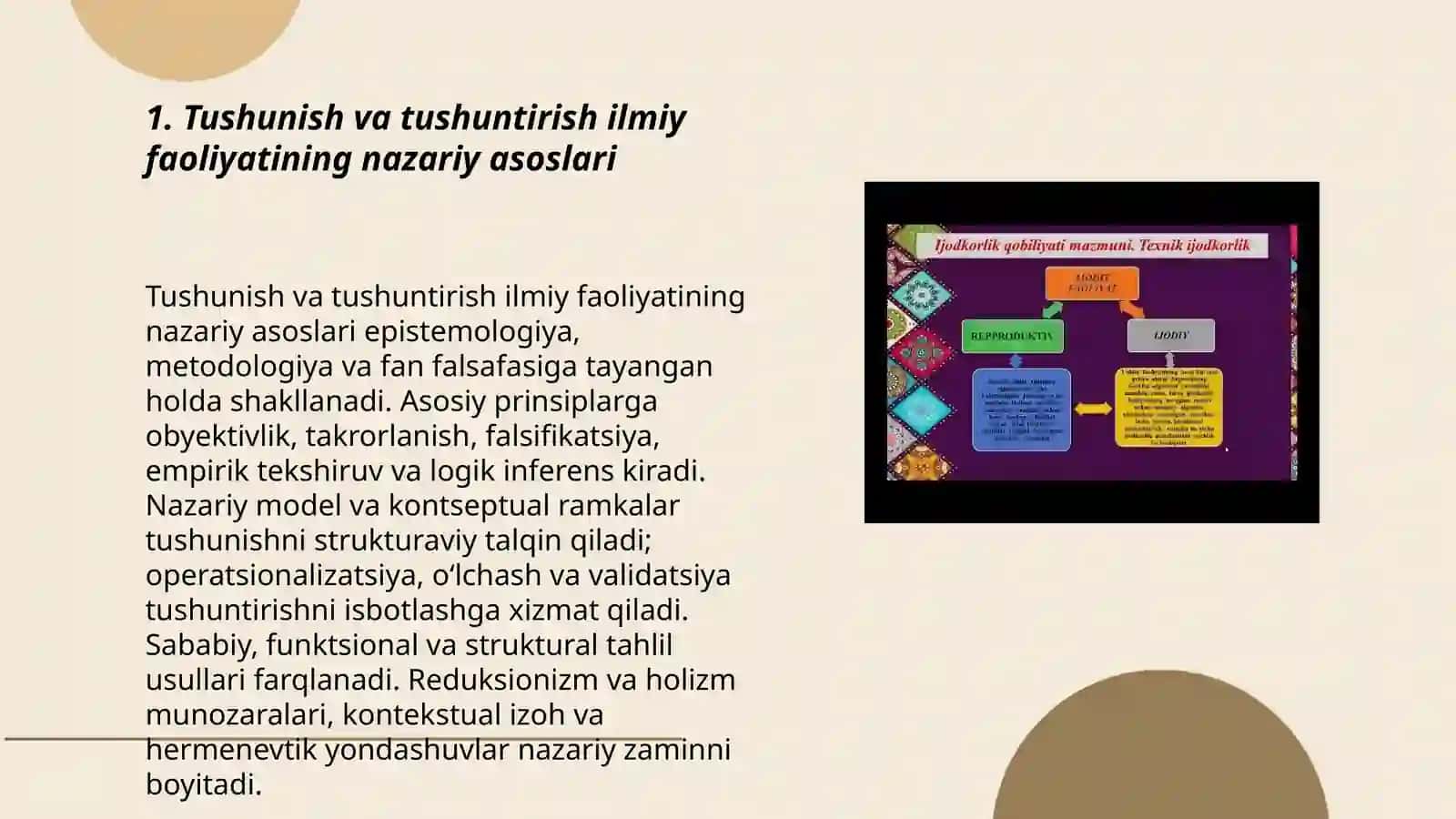 Tushunish va tushuntirish ilmiy faoliyatining mezoni 3