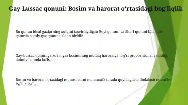 Kimyoning gaz qonunlari 3