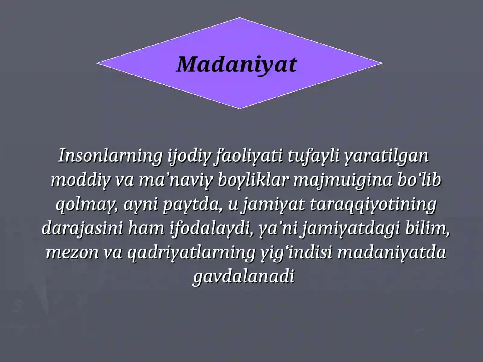 Madaniyat va uning sohalari 3