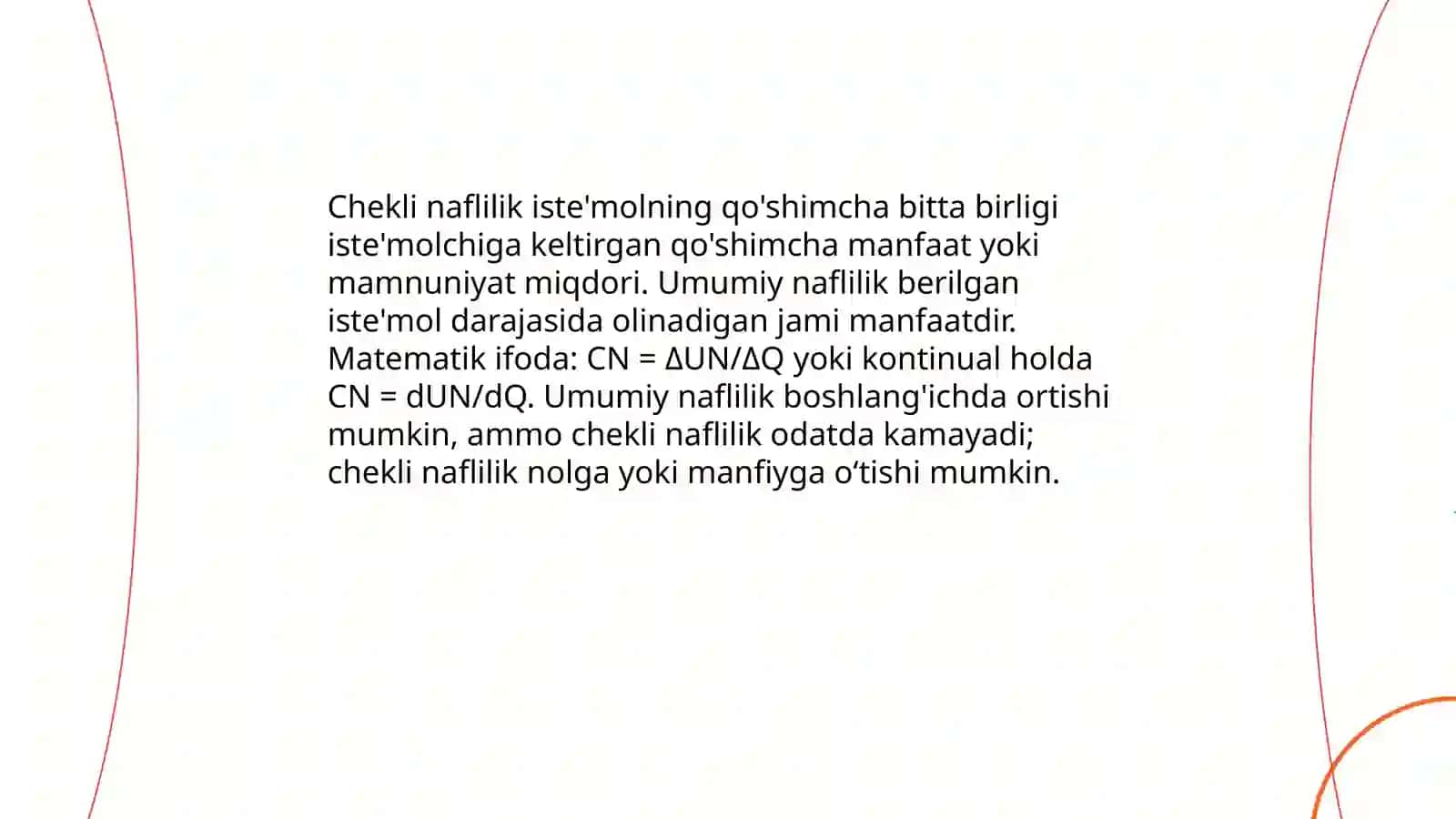 Chekli naflilikning kamayish qonuni va naflilikni o‘lchashning asosiy yondashuvlari 3