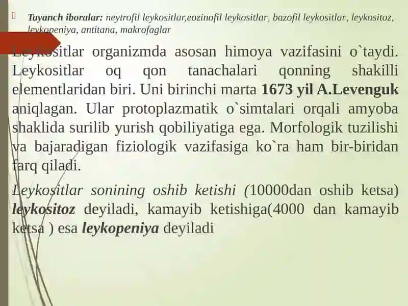 Immun tizimi hujayralari. Immunitet jarayonida eozinofil va bazofil leykotsitlar. Monositlar. 3