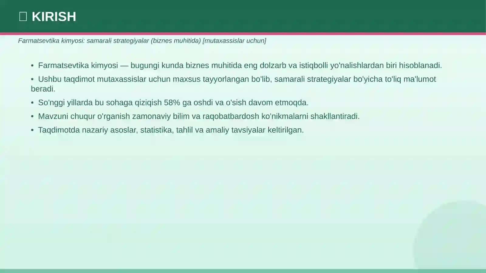 Farmatsevtika Kimyosi: Samarali Strategiyalar 3